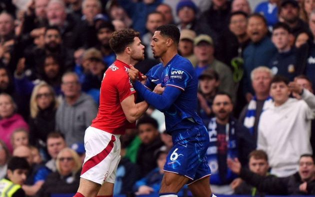 Levi Colwill gets stuck into a brawl.