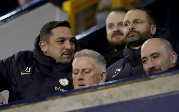 Paul Winstanley and Laurence Stewart watch Chelsea in action.