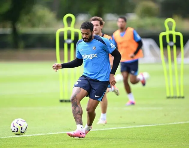 Reece James in full team training for Chelsea at Cobham.