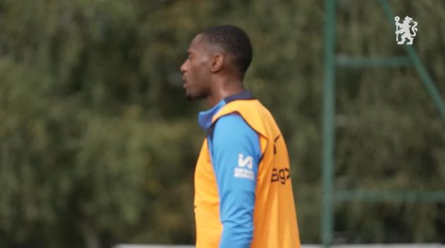 Tosin talking on the training pitch