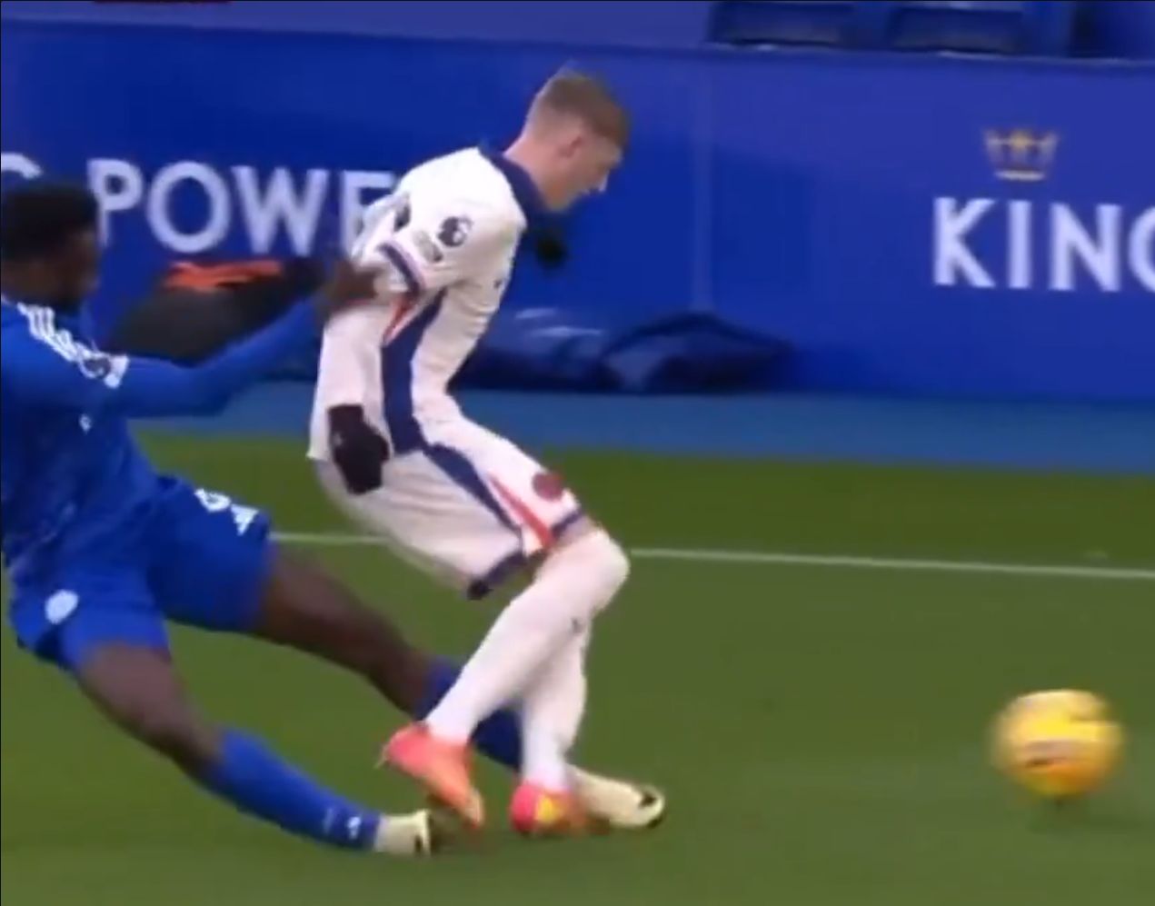 A scissor tackle from Ndidi.