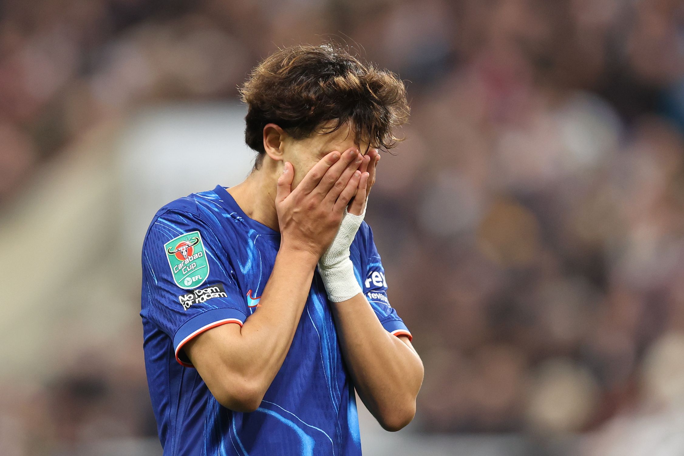 Joao Felix regrets a missed chance. (Photo by George Wood/Getty Images)