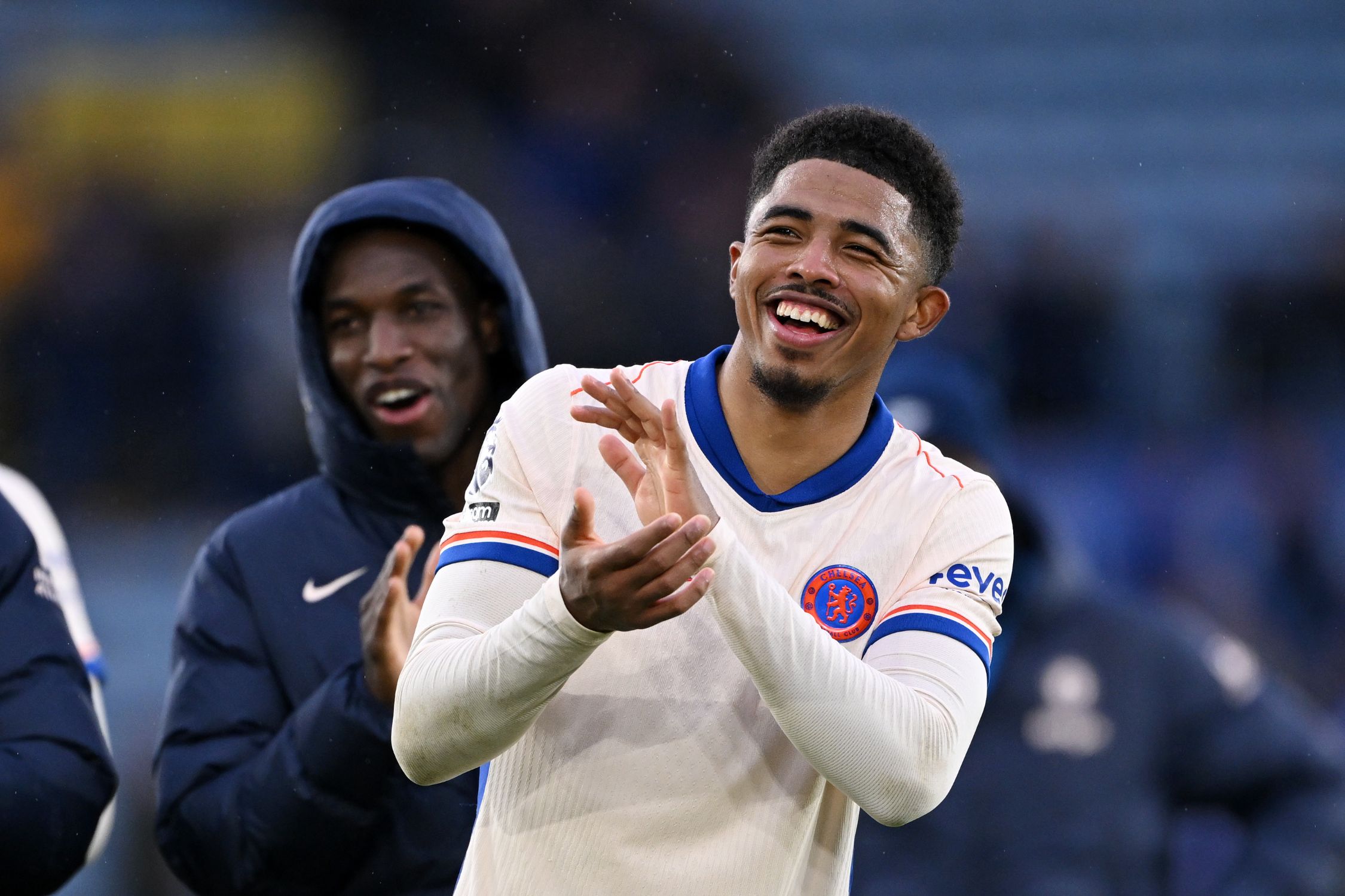 Wesley Fofana applauds the fans. (Photo by Shaun Botterill/Getty Images)