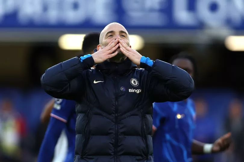 Enzo Maresca after Chelsea's win against Aston Villa (Photo by: Chris Lee - Chelsea FC)