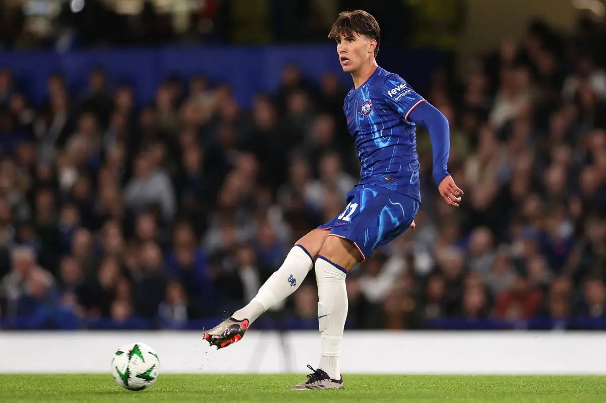 Cesare Casadei passing the ball. (Photo by Ryan Pierse/Getty Images