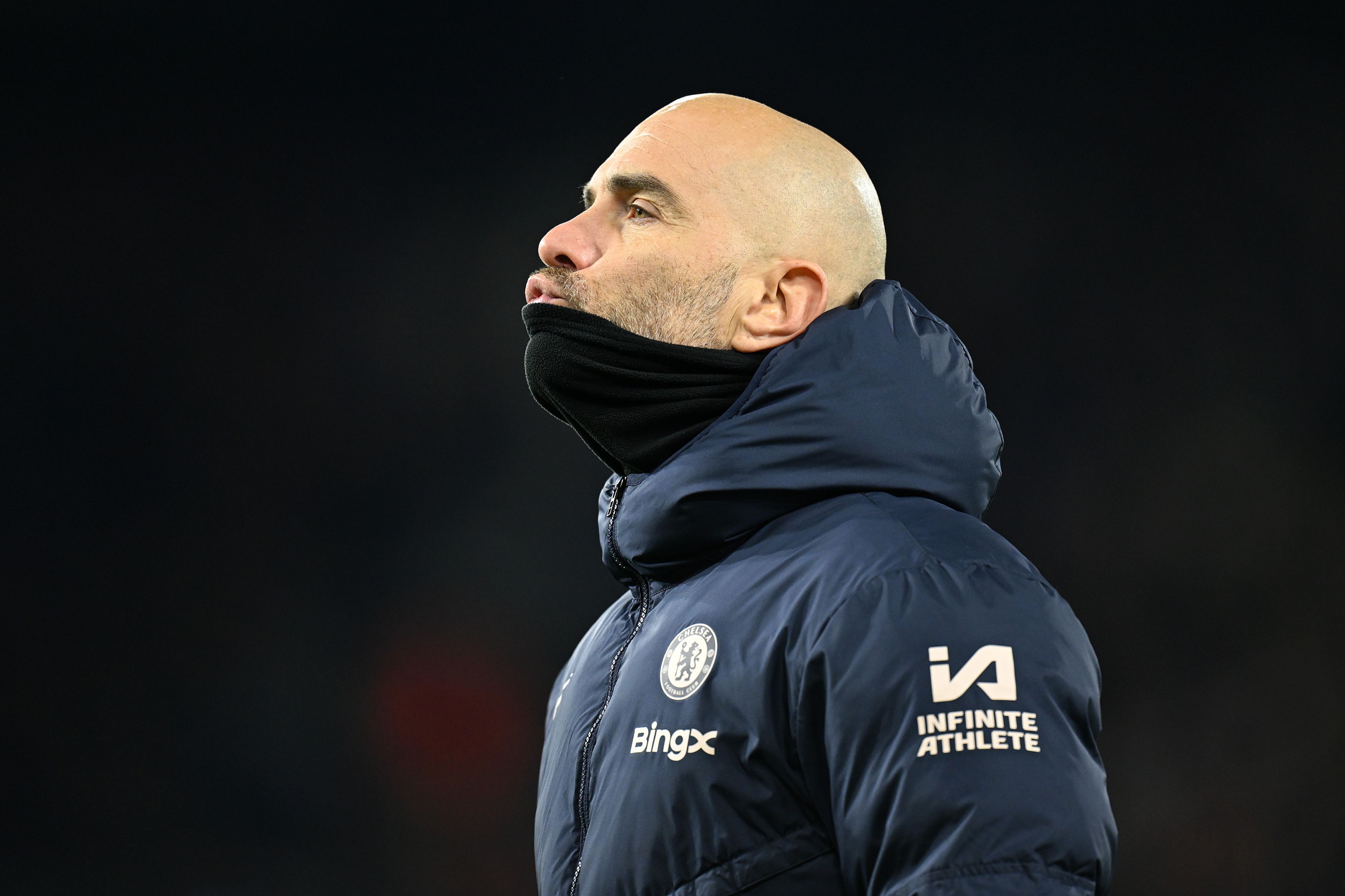 Enzo Maresca cuts a frustrated figure against Ipswich. (Photo by Michael Regan/Getty Images)