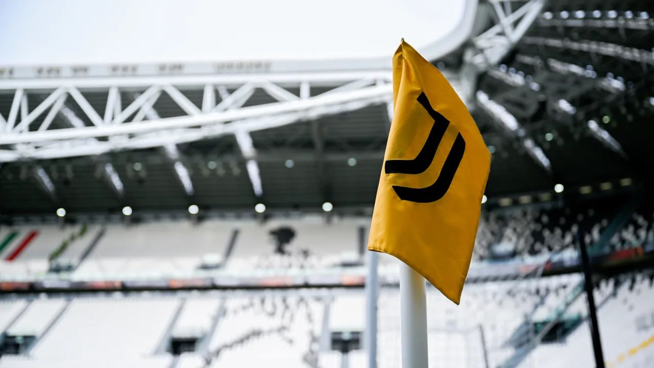 A Juventus flag in their stadium.