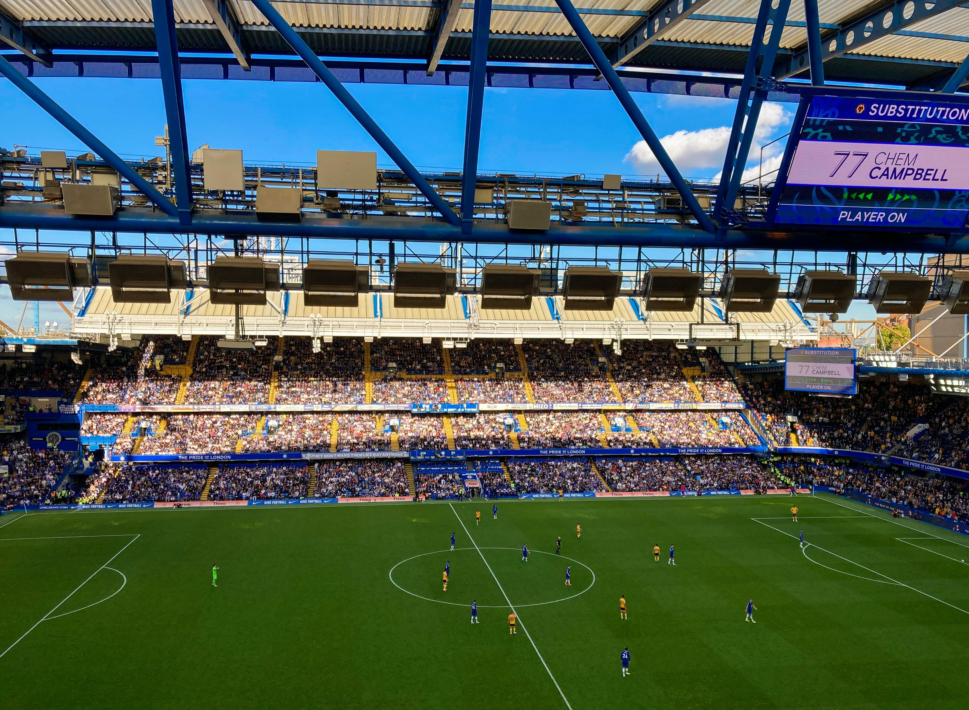 A generic view of Stamford Bridge in a summer friendly.