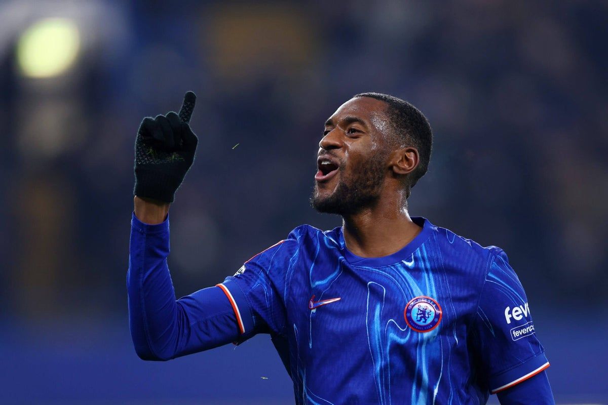 Tosin Adarabioyo celebrates a goal. (Photo by Darren Walsh/Chelsea FC)