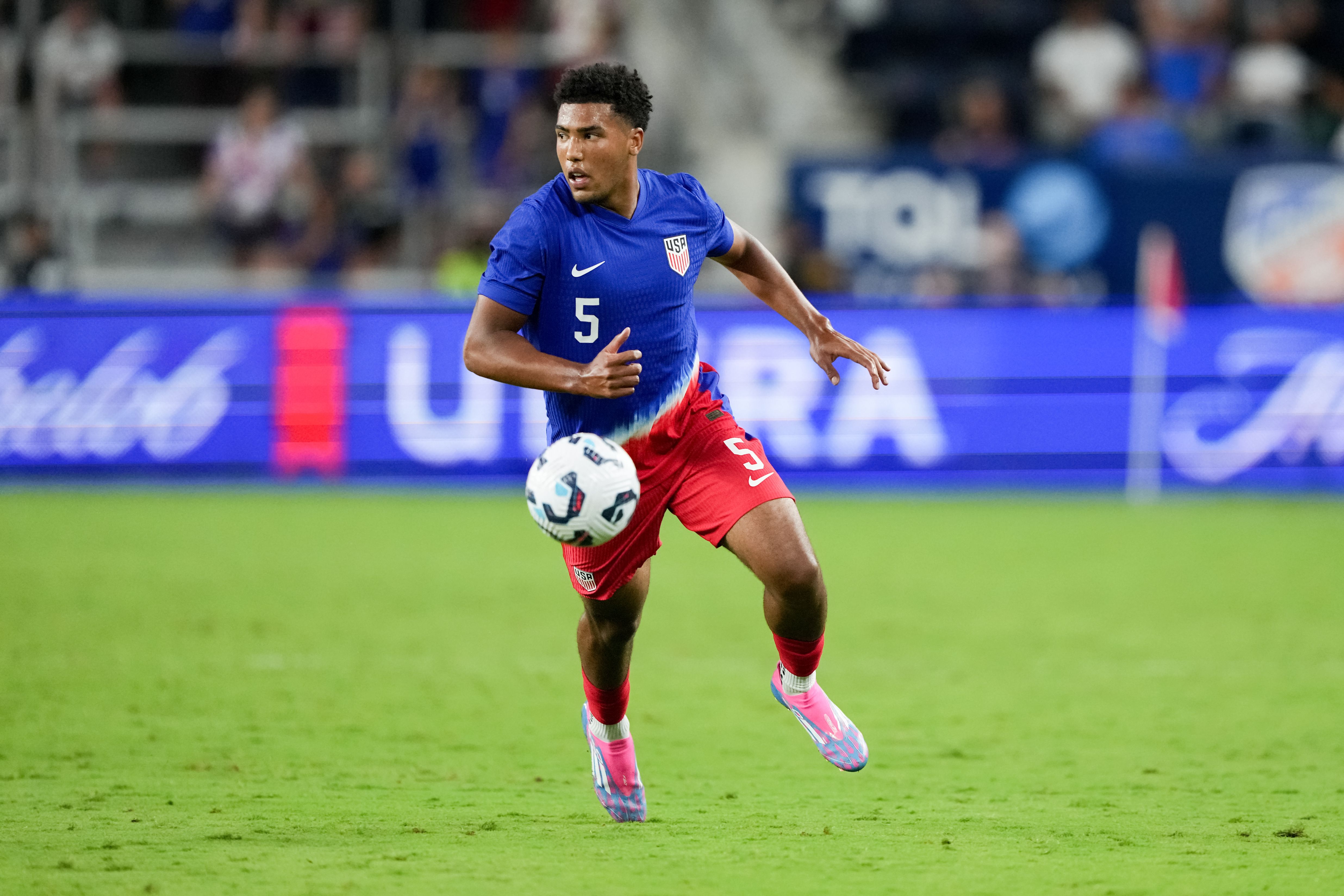 Caleb Wiley in action for the United States. (Photo by Dylan Buell/Getty Images)