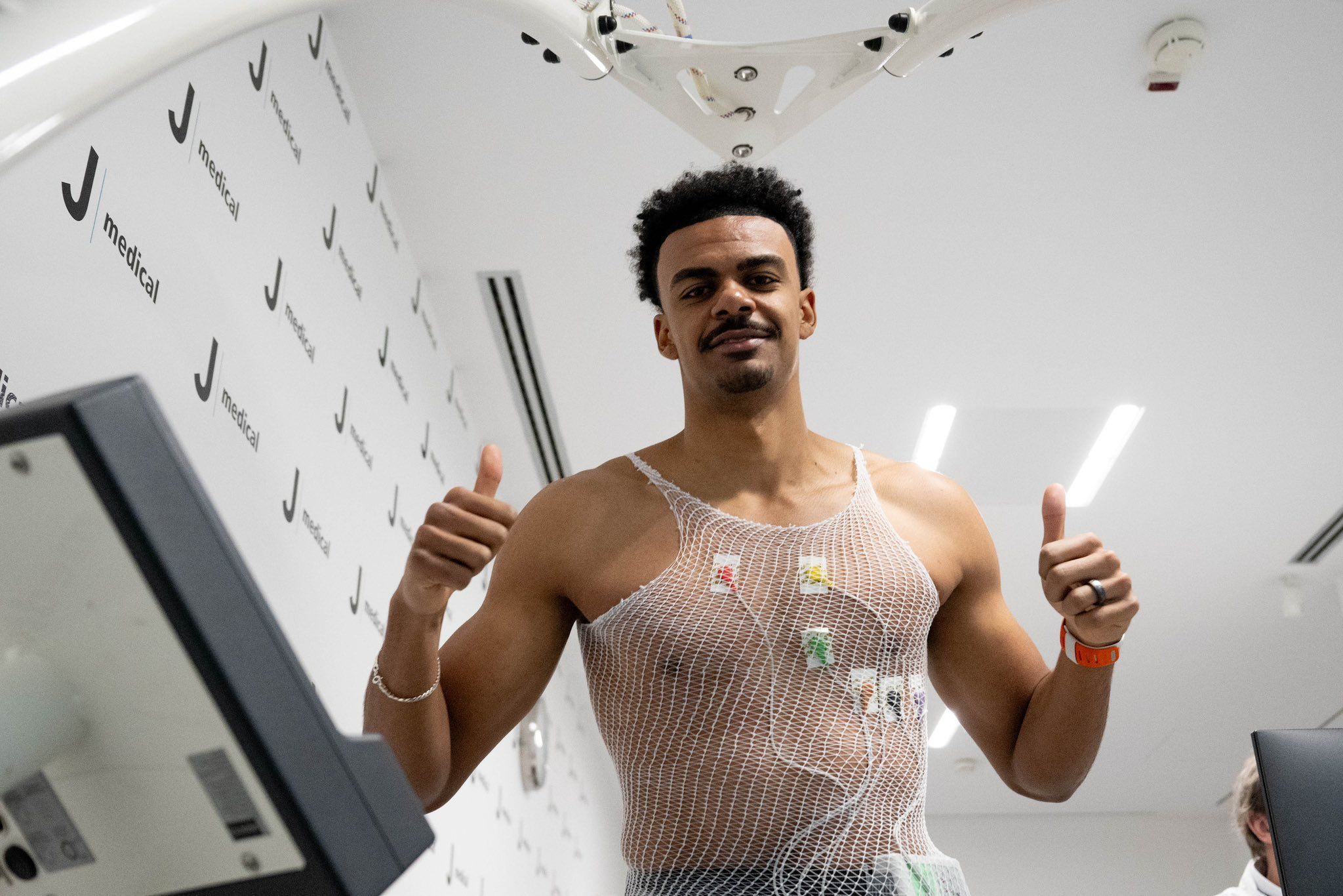 Renato Veiga takes his Juventus medical.