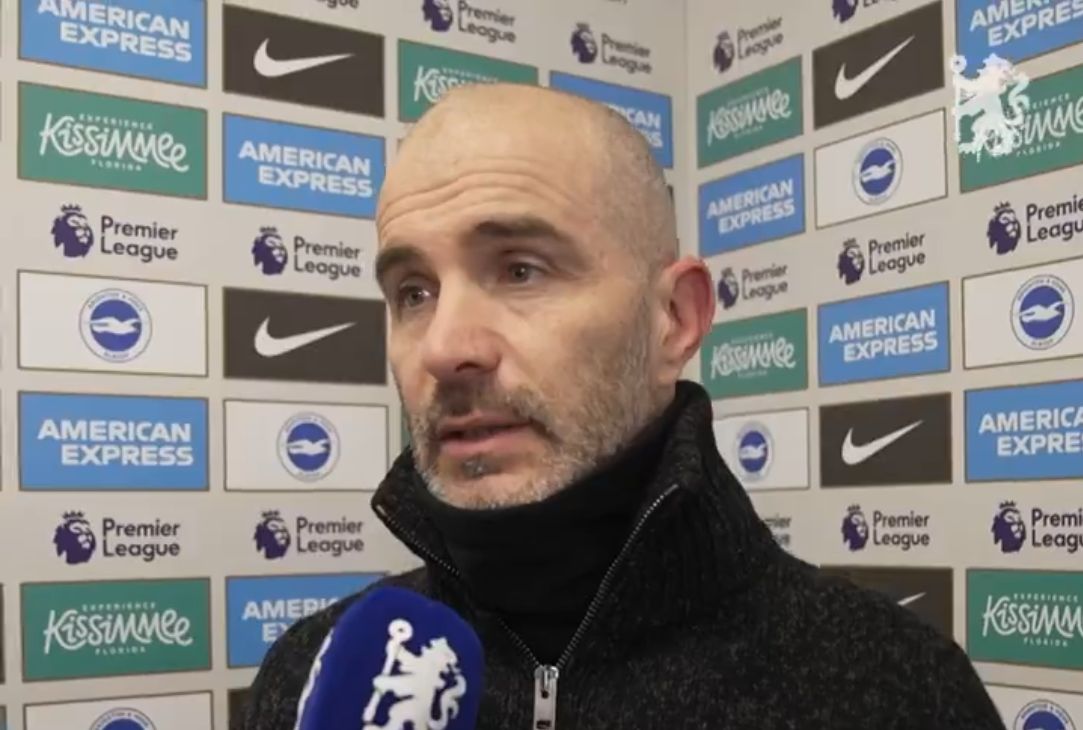 Enzo Maresca interviewed by Chelsea TV cameras.