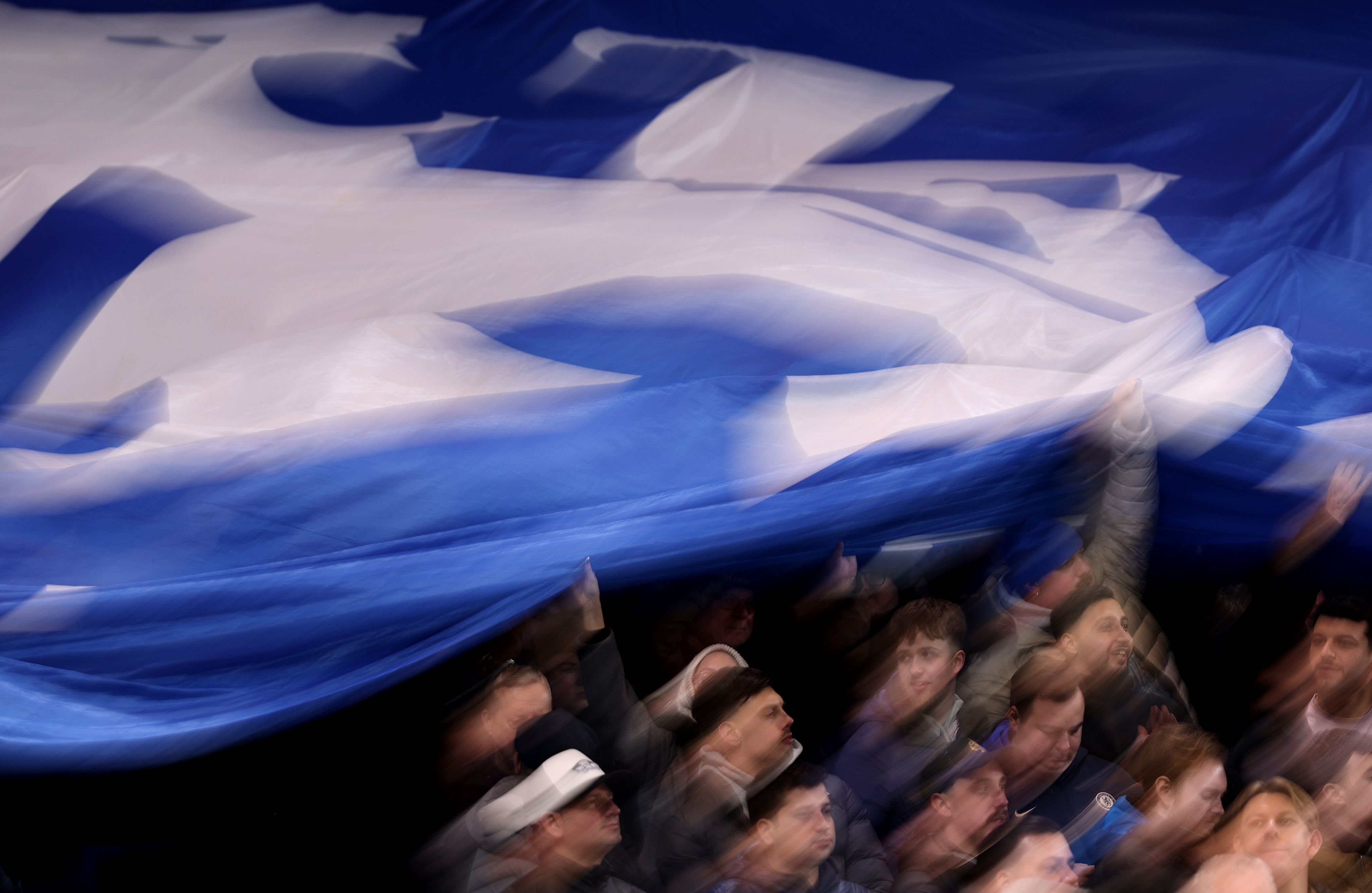 A Chelsea banner at Stamford Bridge.