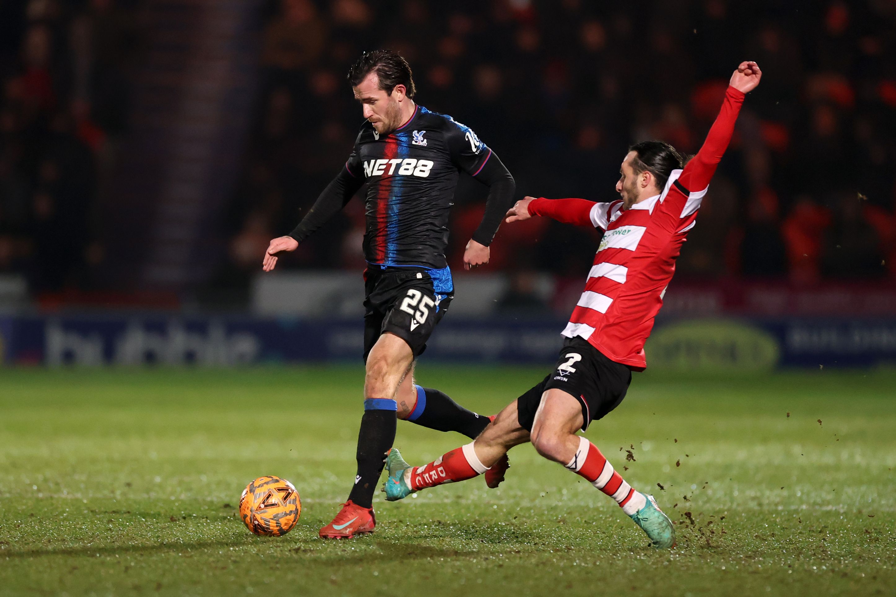 Ben Chilwell in action for Crystal Palace against Doncaster Rovers.