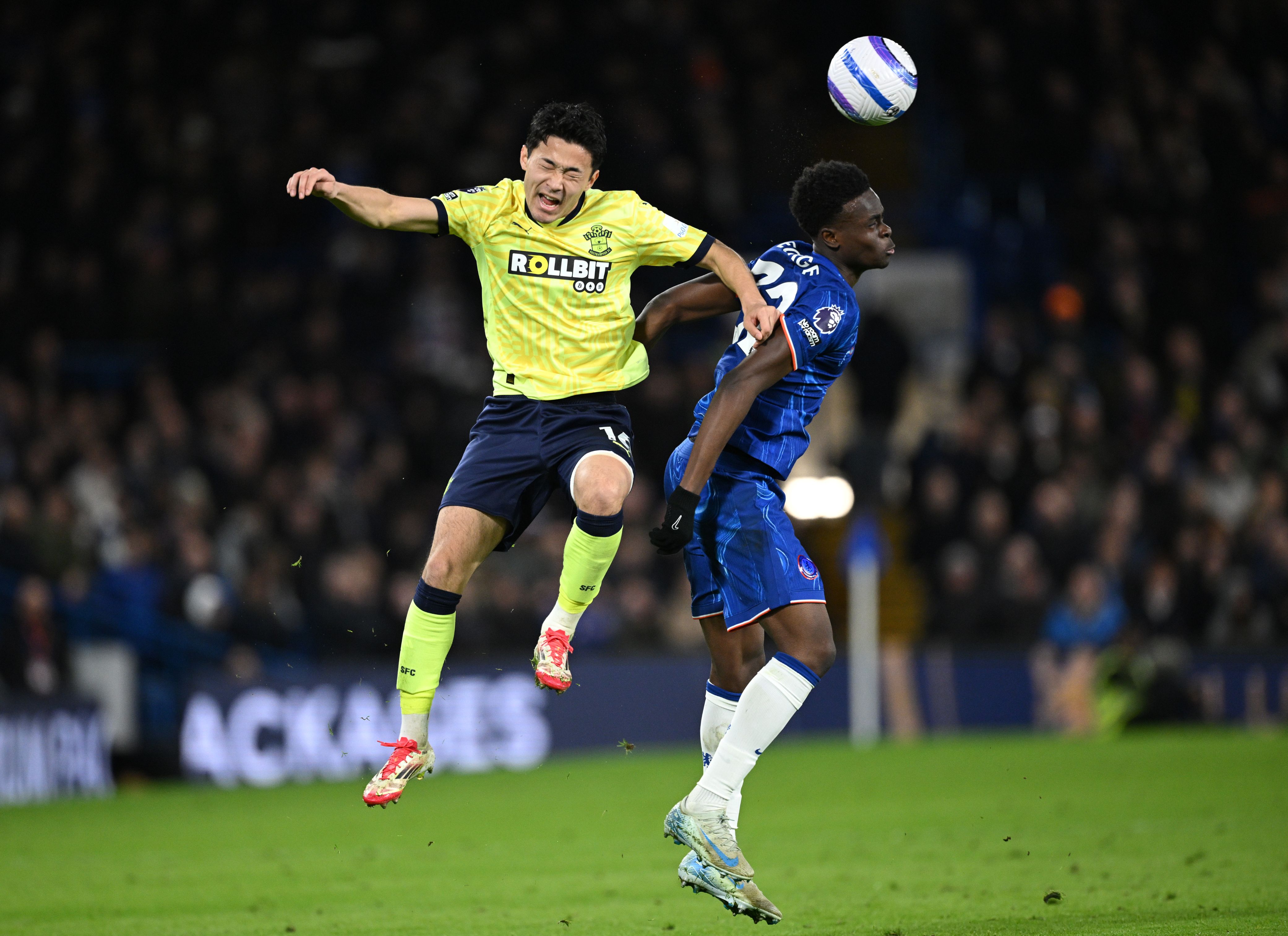 Tyrique George battles for possession against Southampton.
