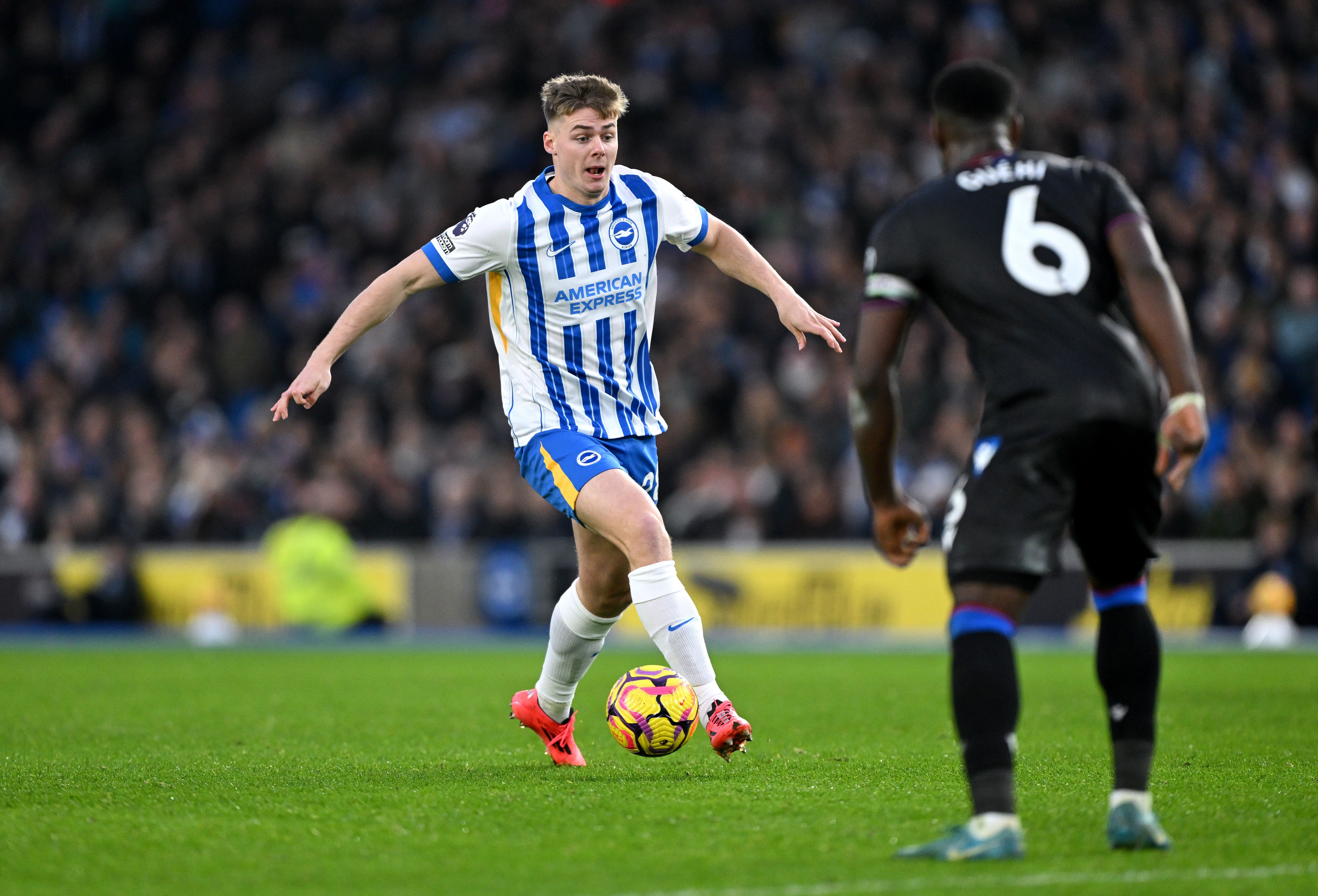 Evan Ferguson in action for Brighton.