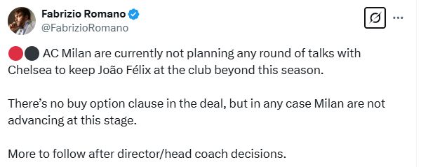 Fabrizio Romano on Joao Felix's future.