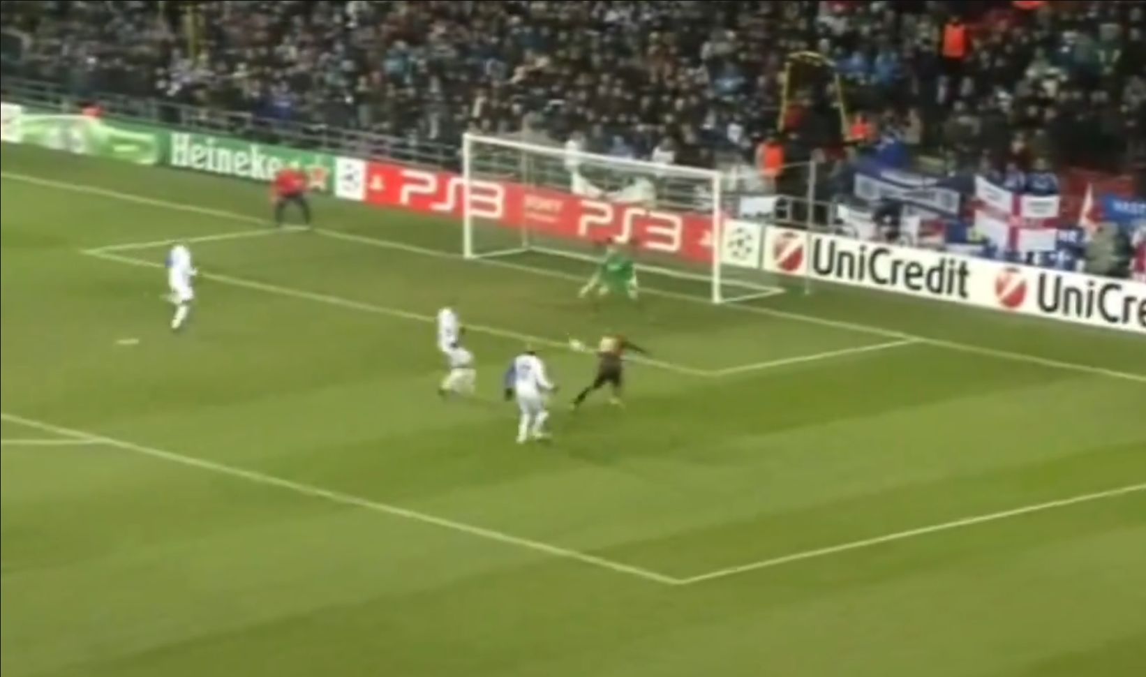 Nicolas Anelka shoots back across goal to score against Copenhagen.