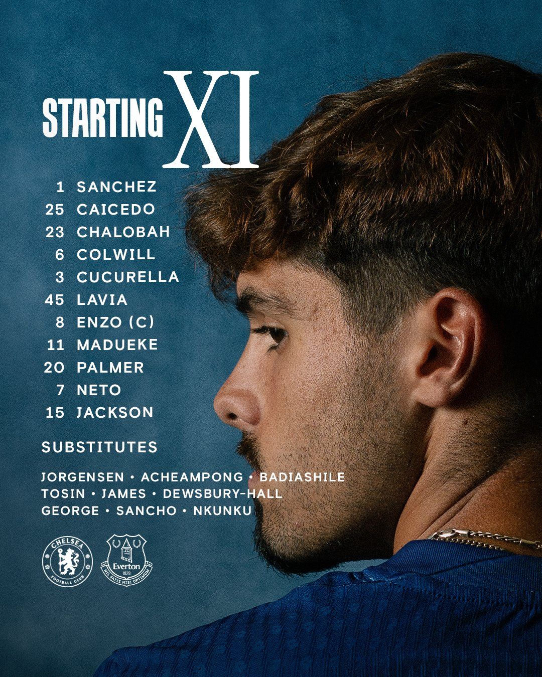 Chelsea's team to face Everton,