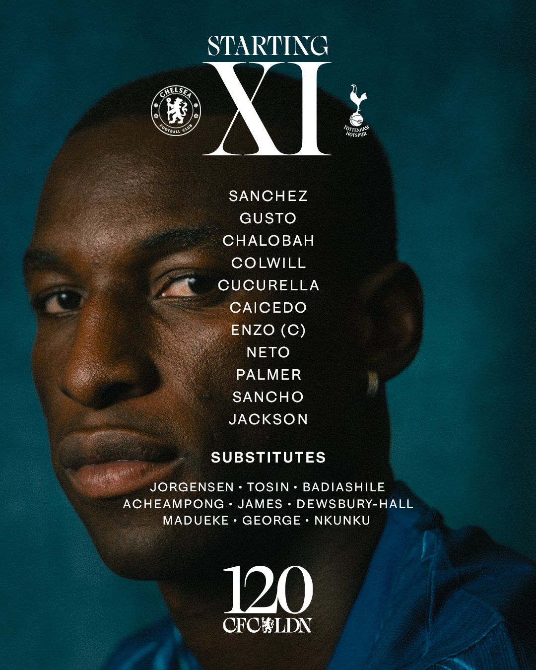 Chelsea's team to face Tottenham.