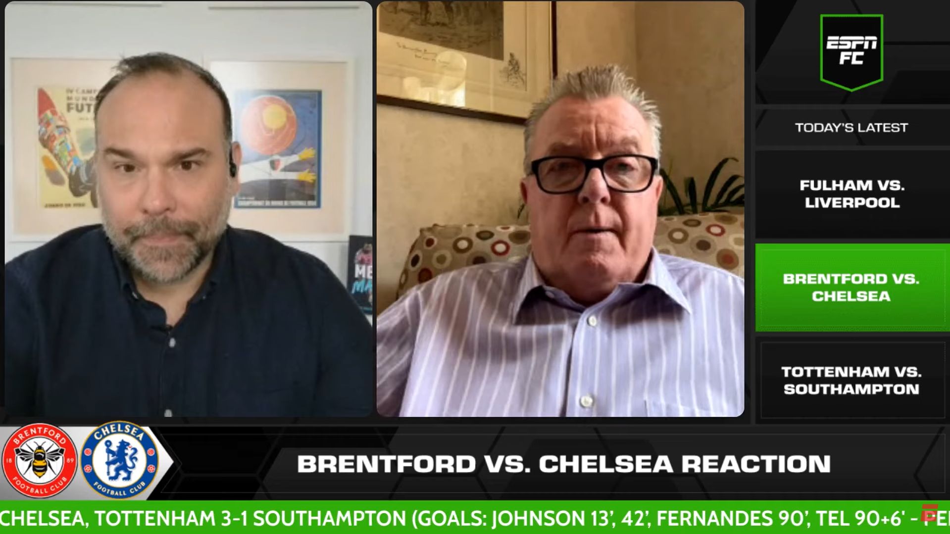 ESPN's reaction to Chelsea - Brentford draw.