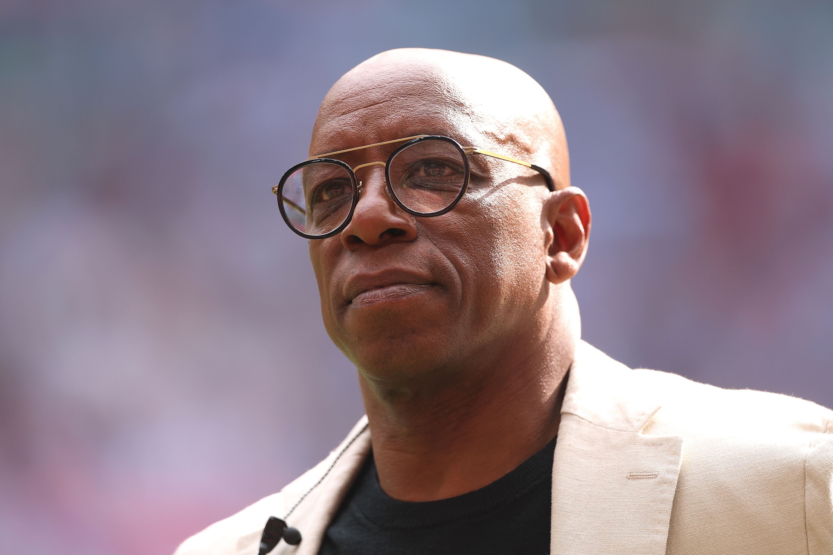 Ian Wright doing punditry for ITV.