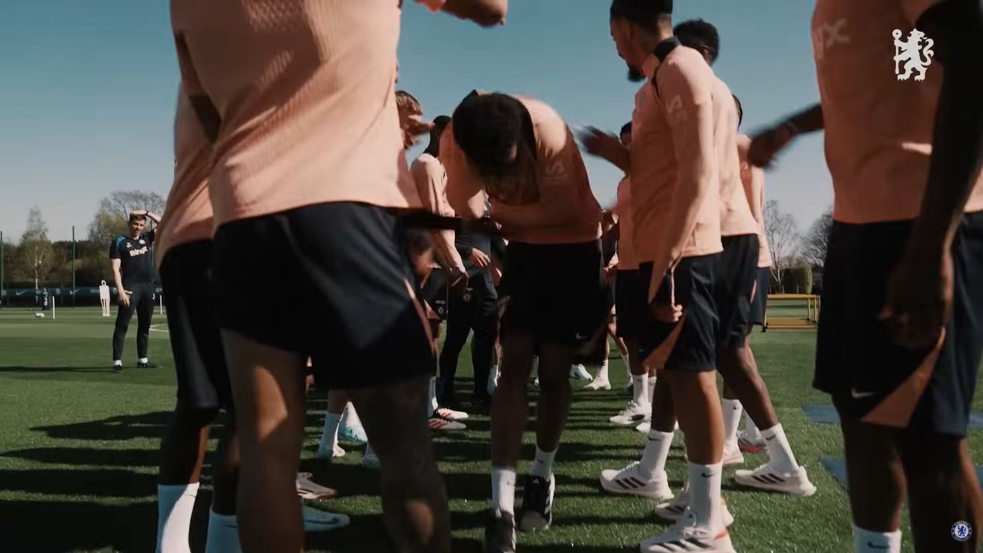 Josh Acheampong gets the treatment from the squad.