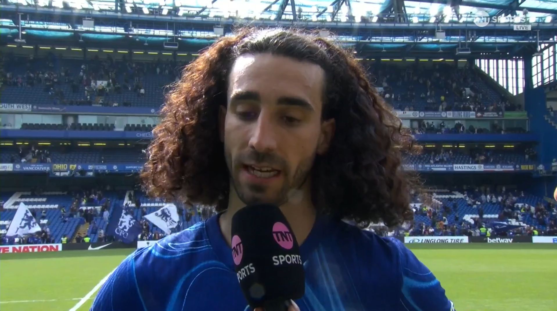 Marc Cucurella speaks to TNT Sports at full time.