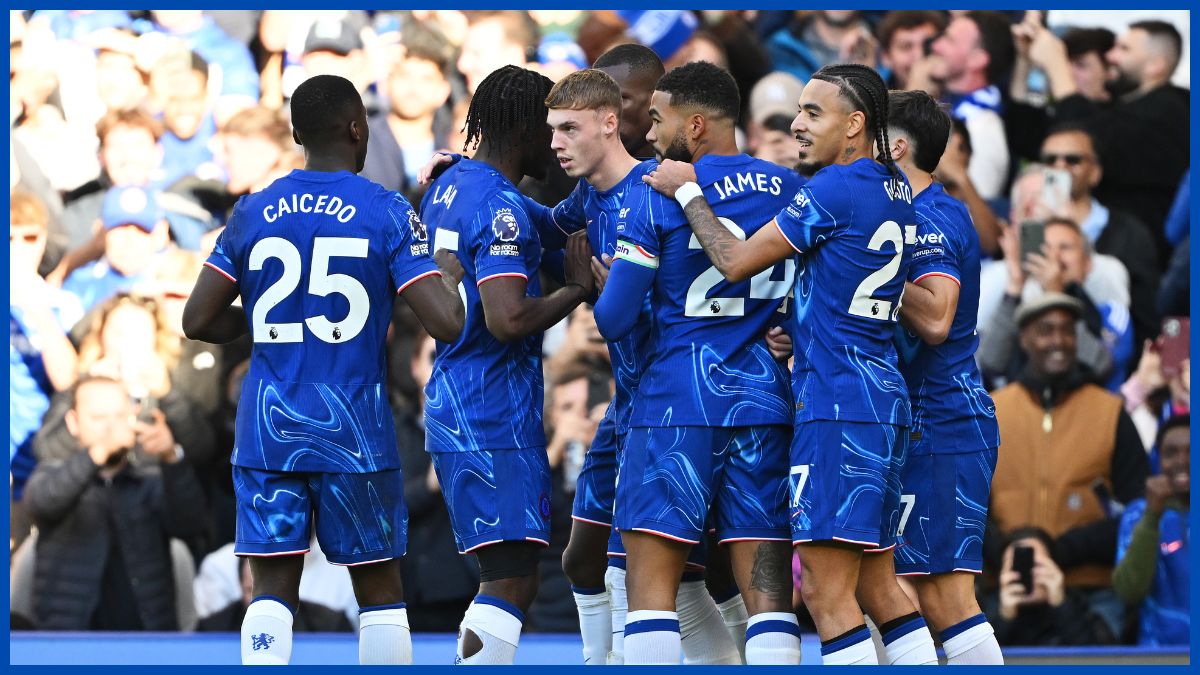 A Chelsea group celebration.