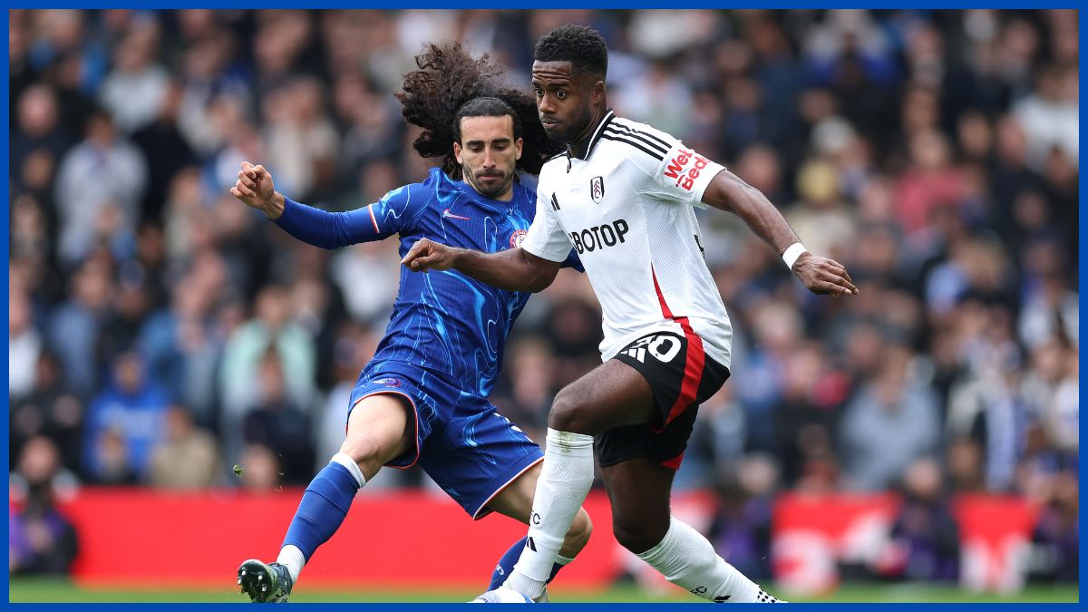 Marc Cucurella gets stuck into a duel. (Photo by Ryan Pierse/Getty Images)
