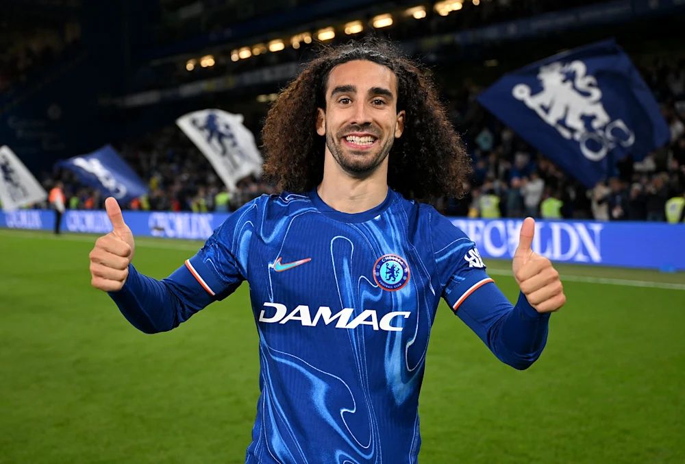 Marc Cucurella celebrates a big win.