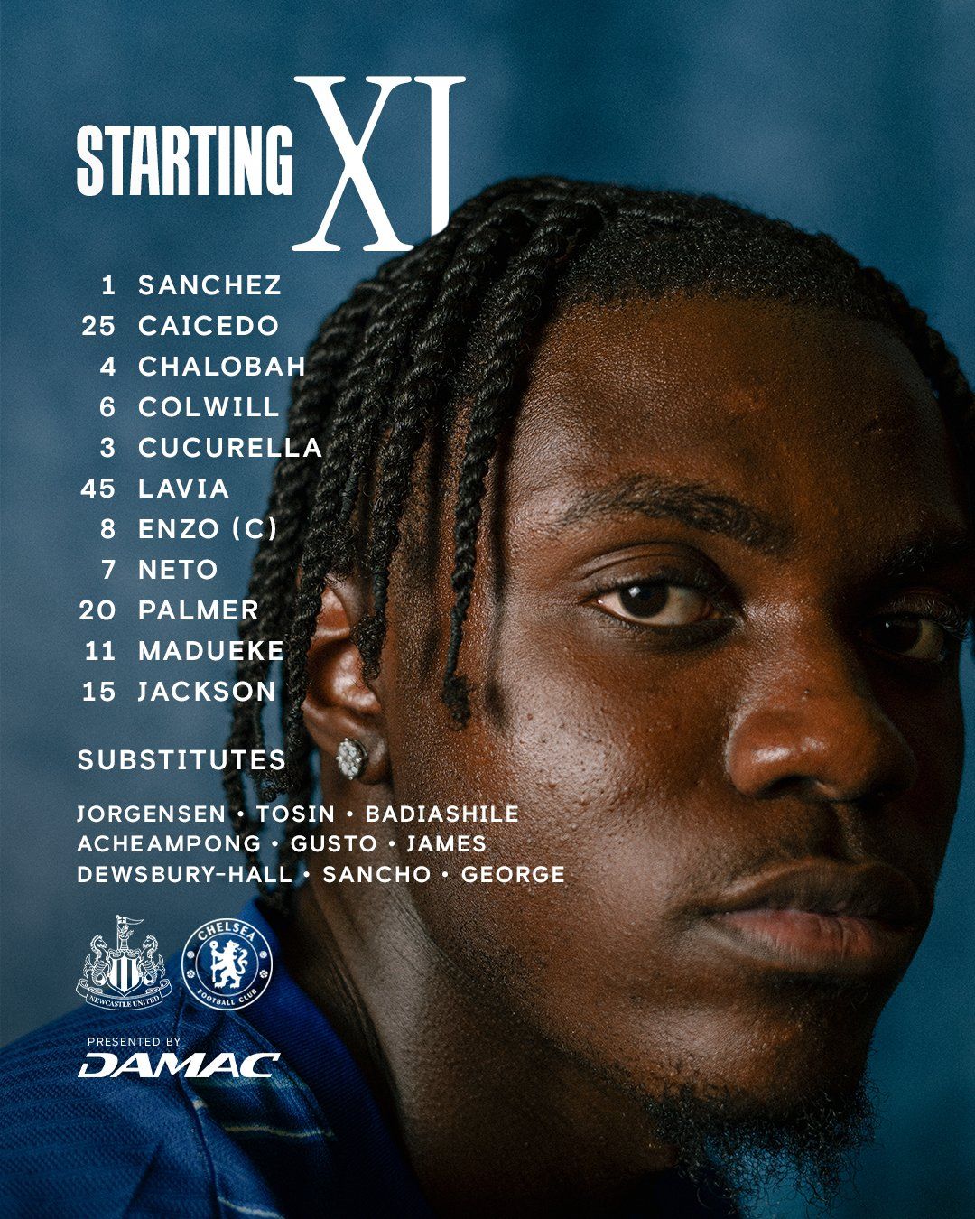 Chelsea's team for huge Premier League clash away at Newcastle.