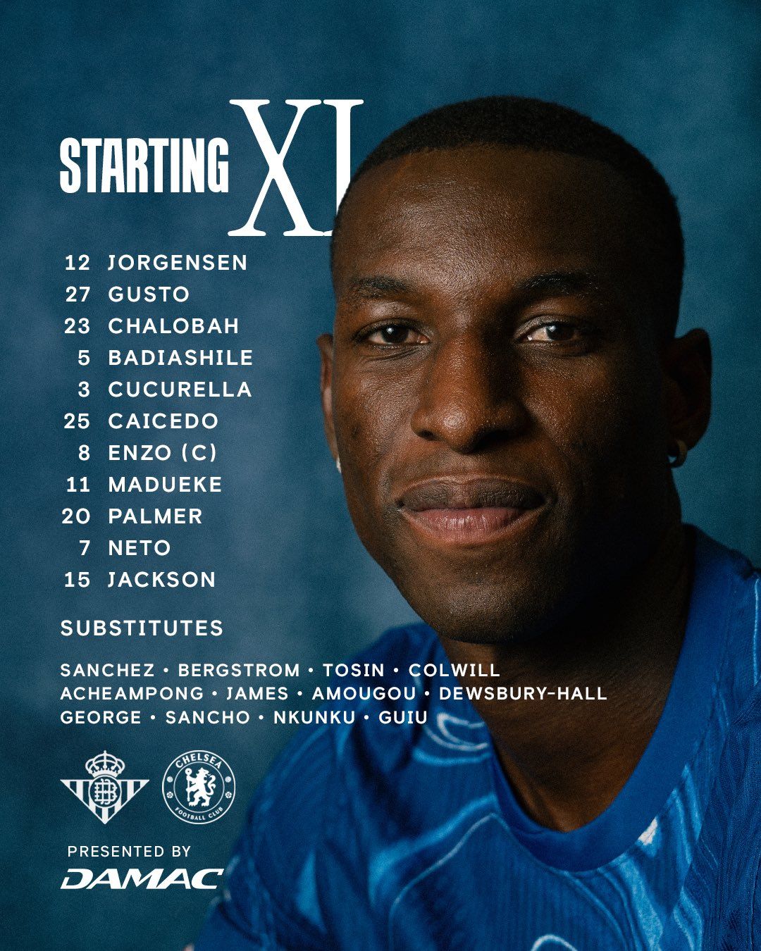 Chelsea's team for the Conference League final.