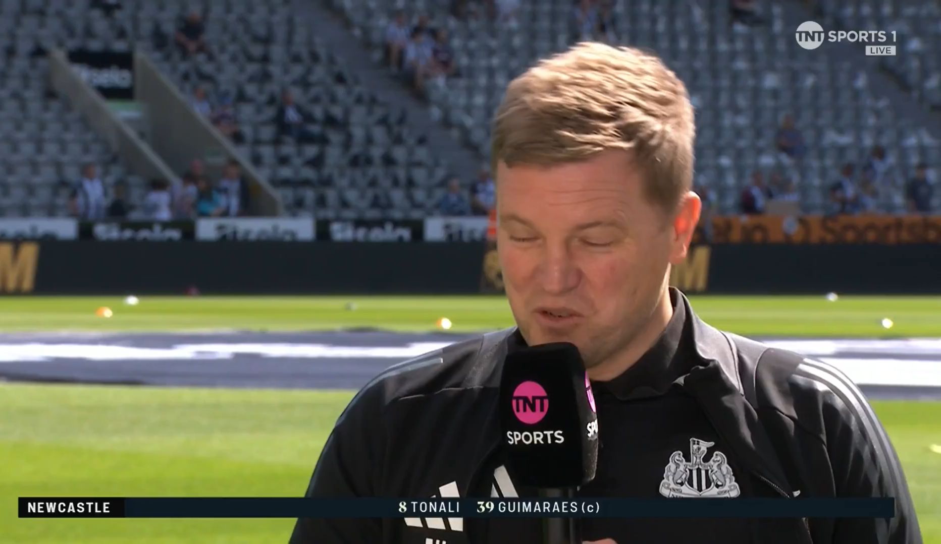 Eddie Howe speaks about Newcastle's team.