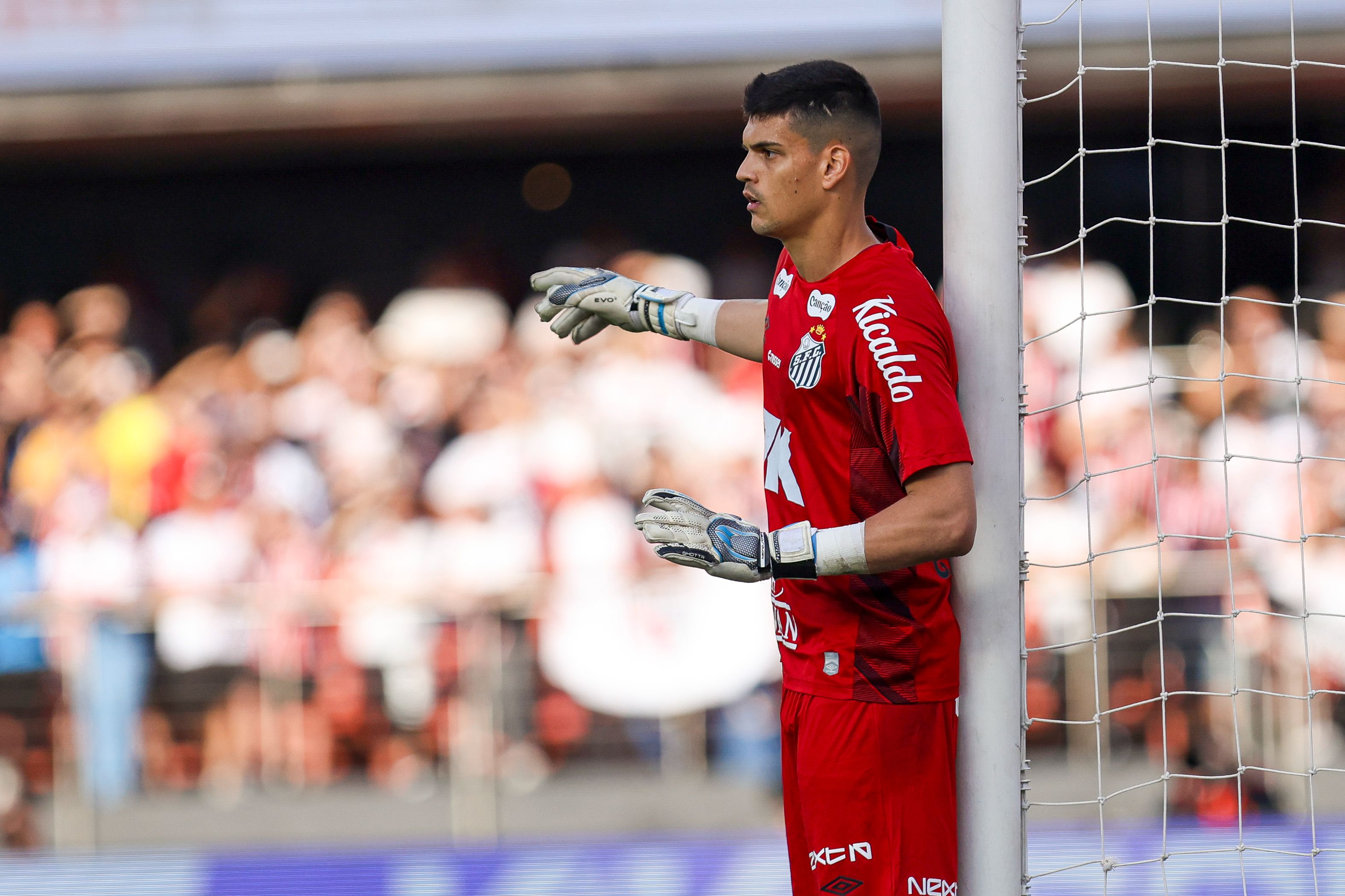 Gabriel Brazao in action for Santos.