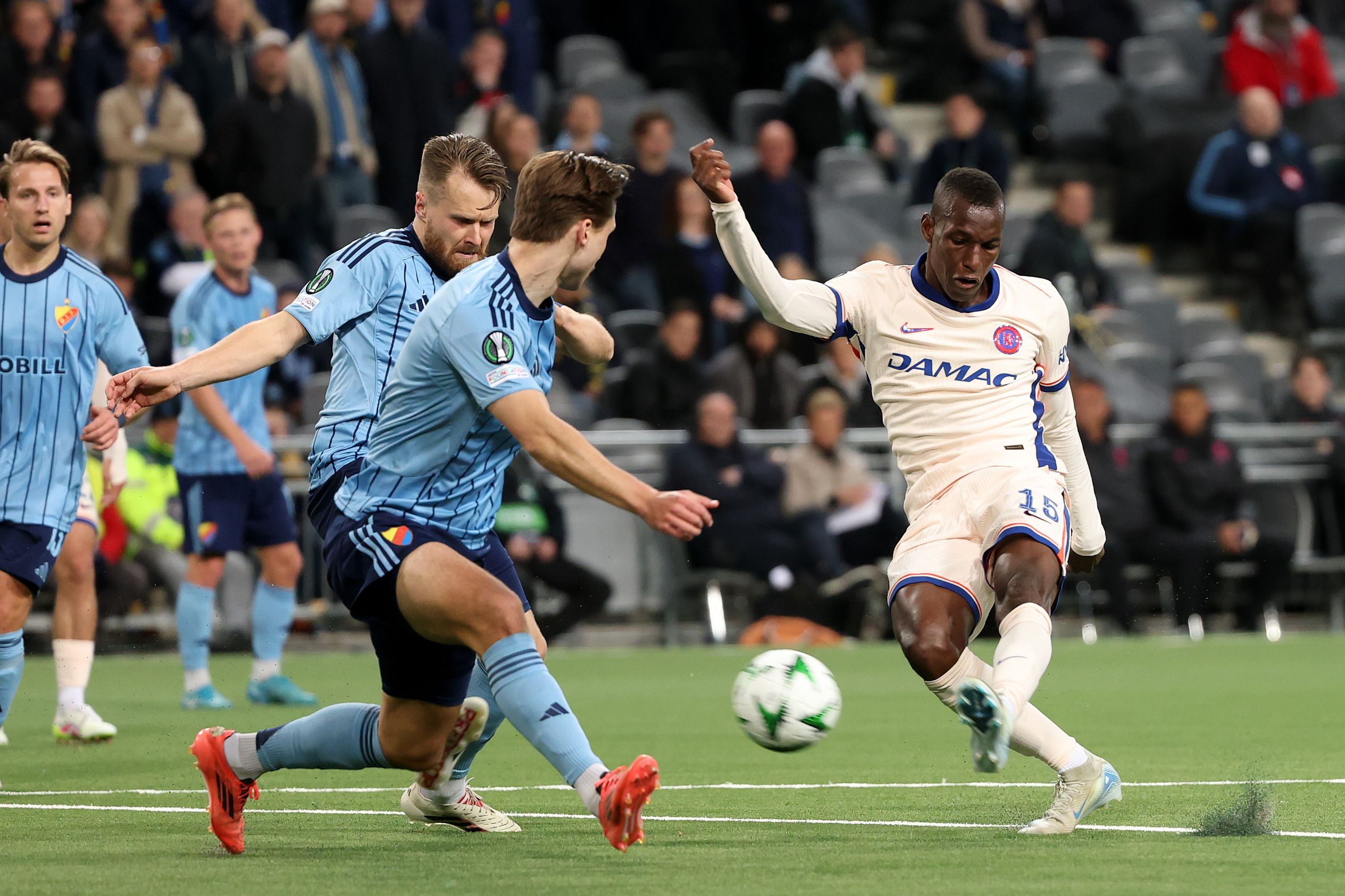 Nicolas Jackson scores against Djurgarden.