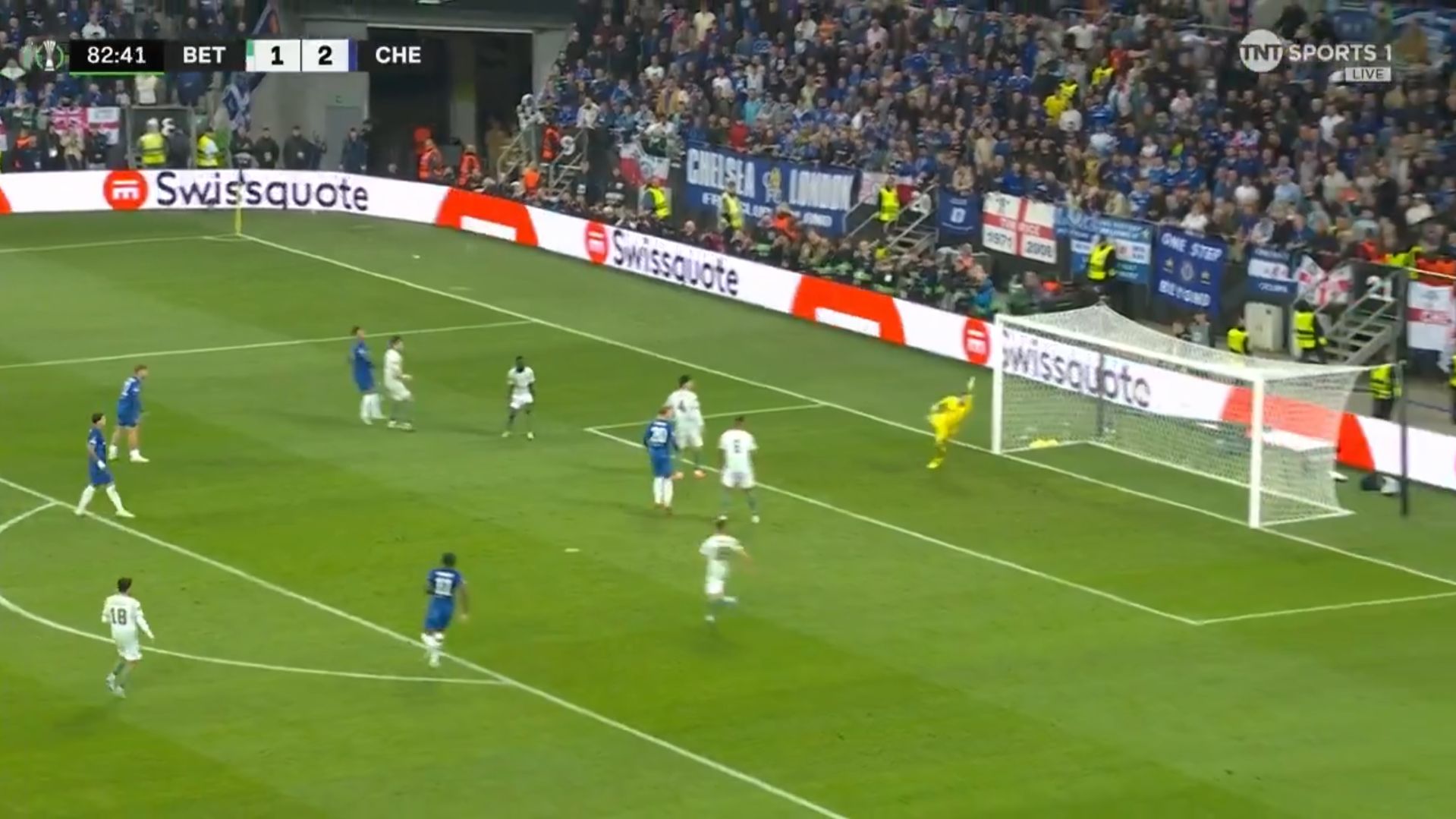 Jadon Sancho whips in superb third goal.