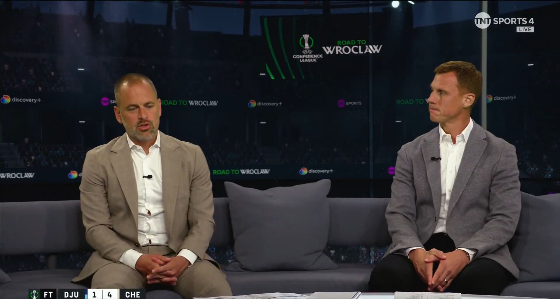 Joe Cole working as a pundit on TNT Sport.
