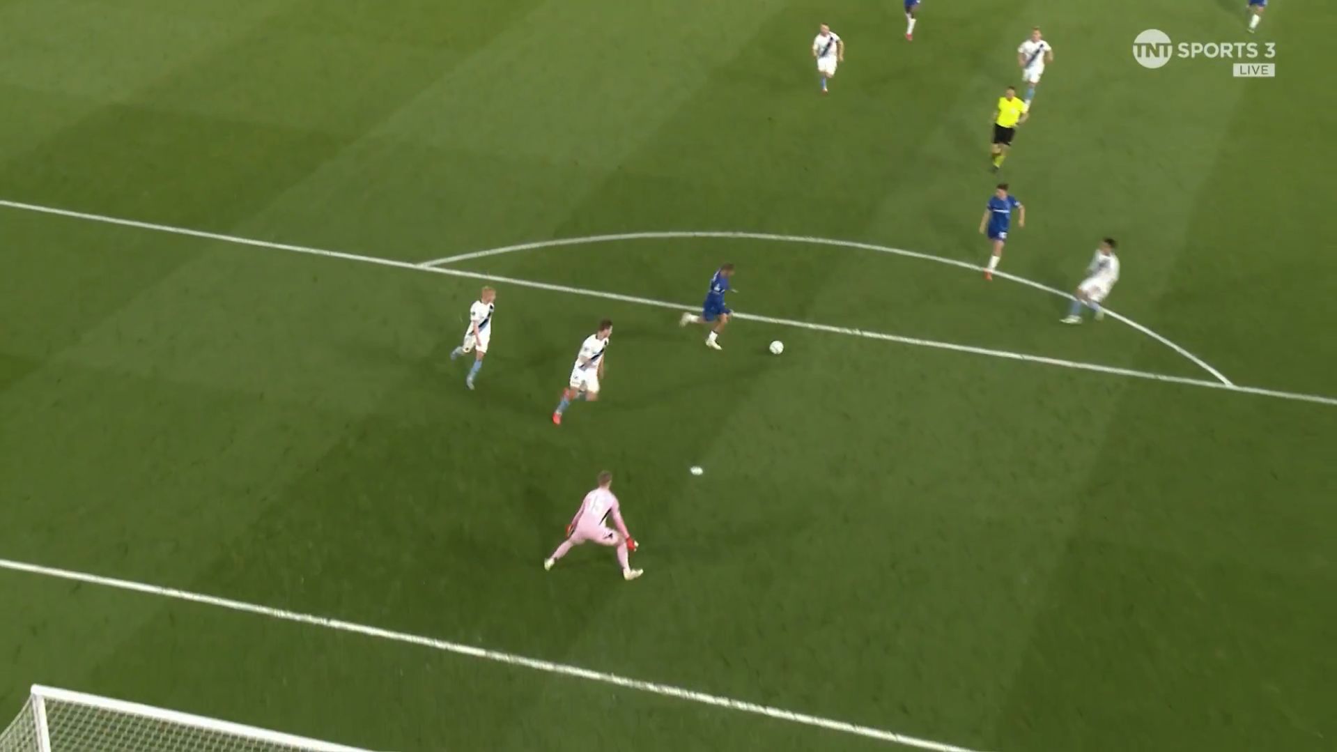 Kiernan Dewsbury-Hall clears out defenders and scores.