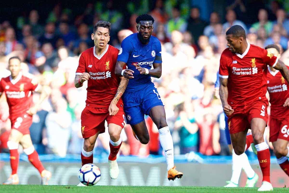 Tiemoue Bakayoko in midfield against Liverpool in 2018.