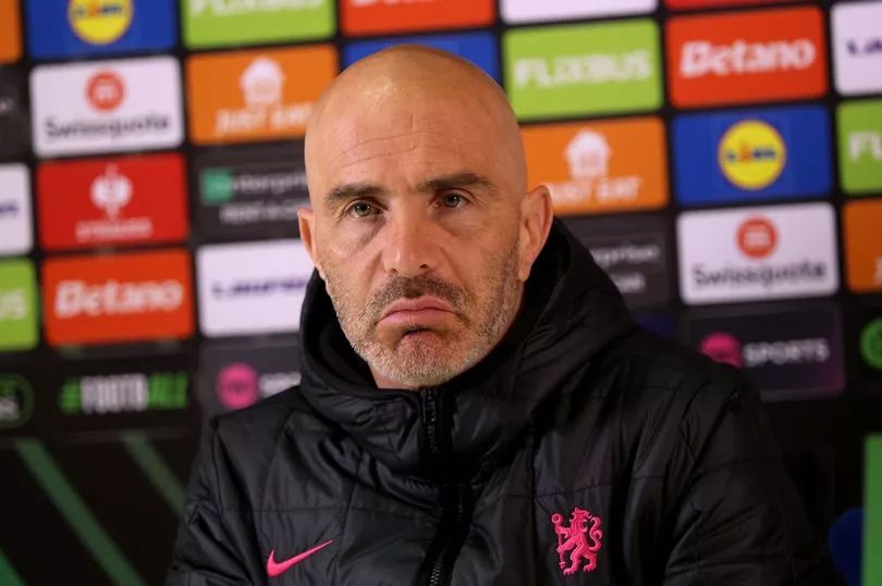 Enzo Maresca in a Conference League press conference.