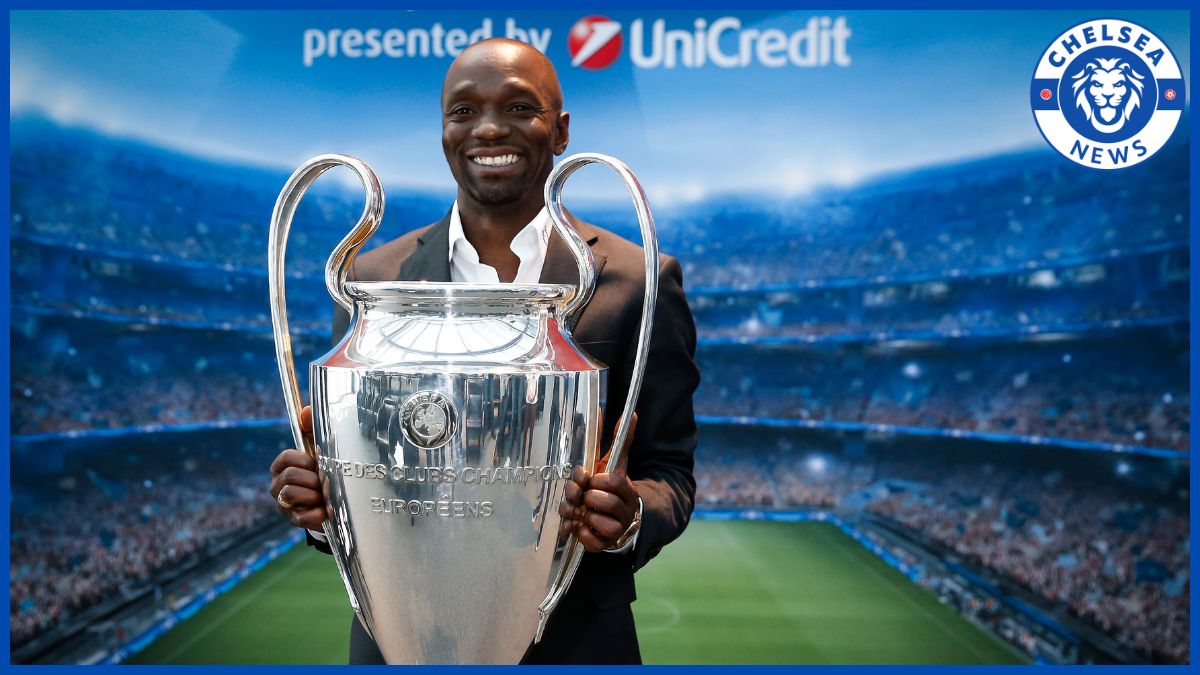 Claude Makelele with Champions League trophy.