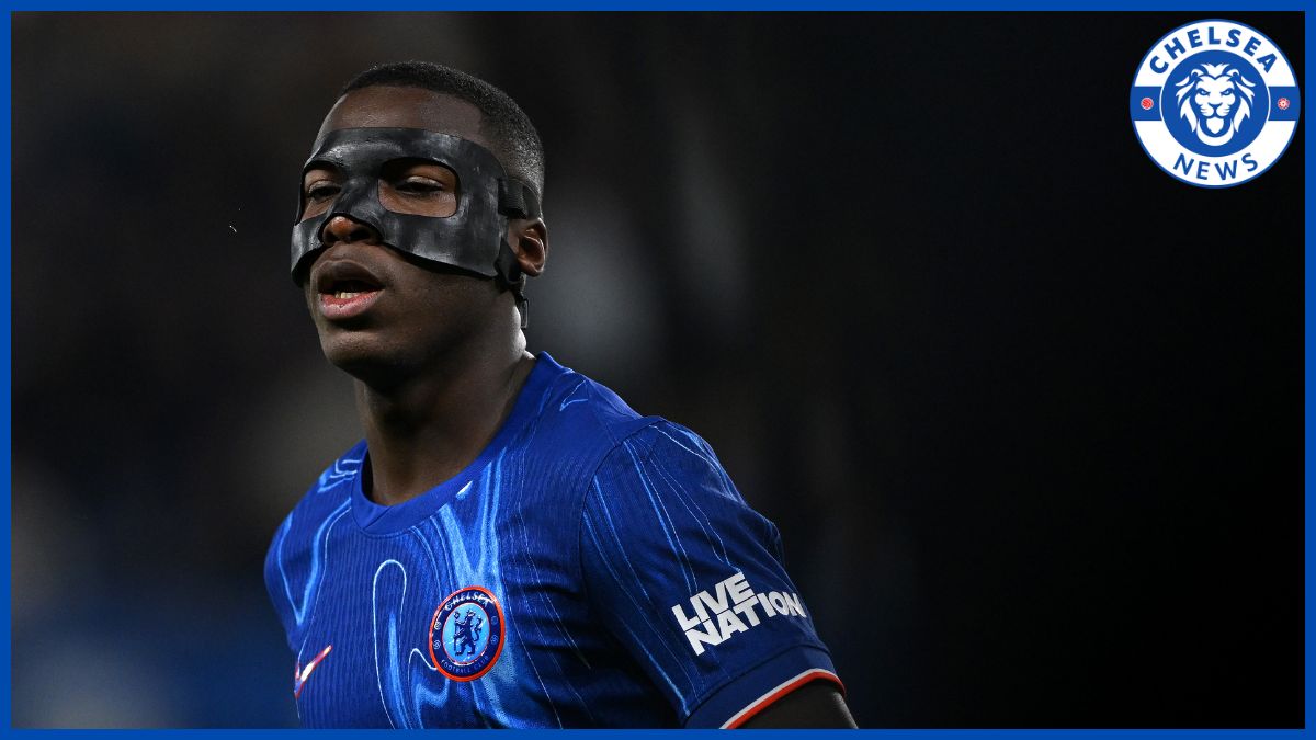 Moises Caicedo with a Chelsea news logo.