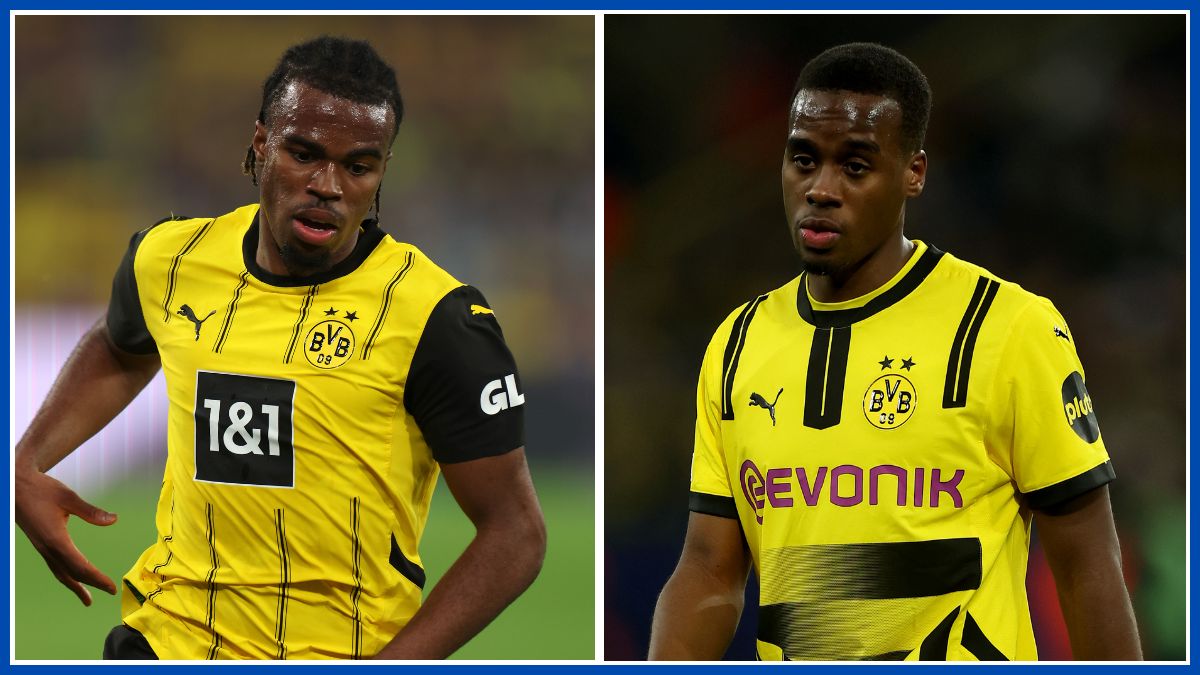 Jamie Gittens and Carney Chukwuemeka in a montage.