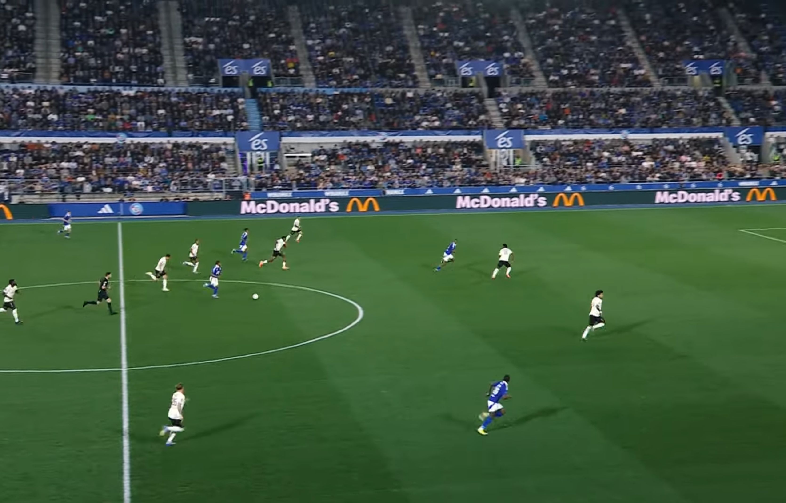 Andrey Santos surges through midfield for Strasbourg.