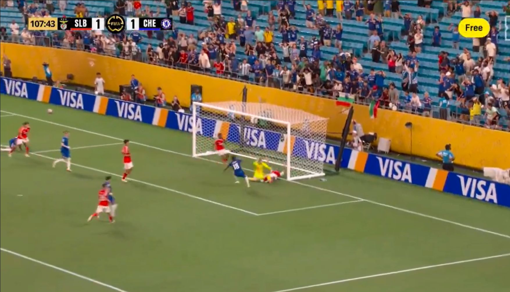 Christopher Nkunku scores from close range to put Chelsea ahead.