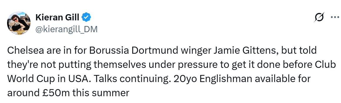 Kieran Gill on Jamie Gittens transfer future.