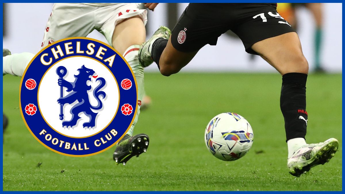 Joao Felix with a Chelsea logo.