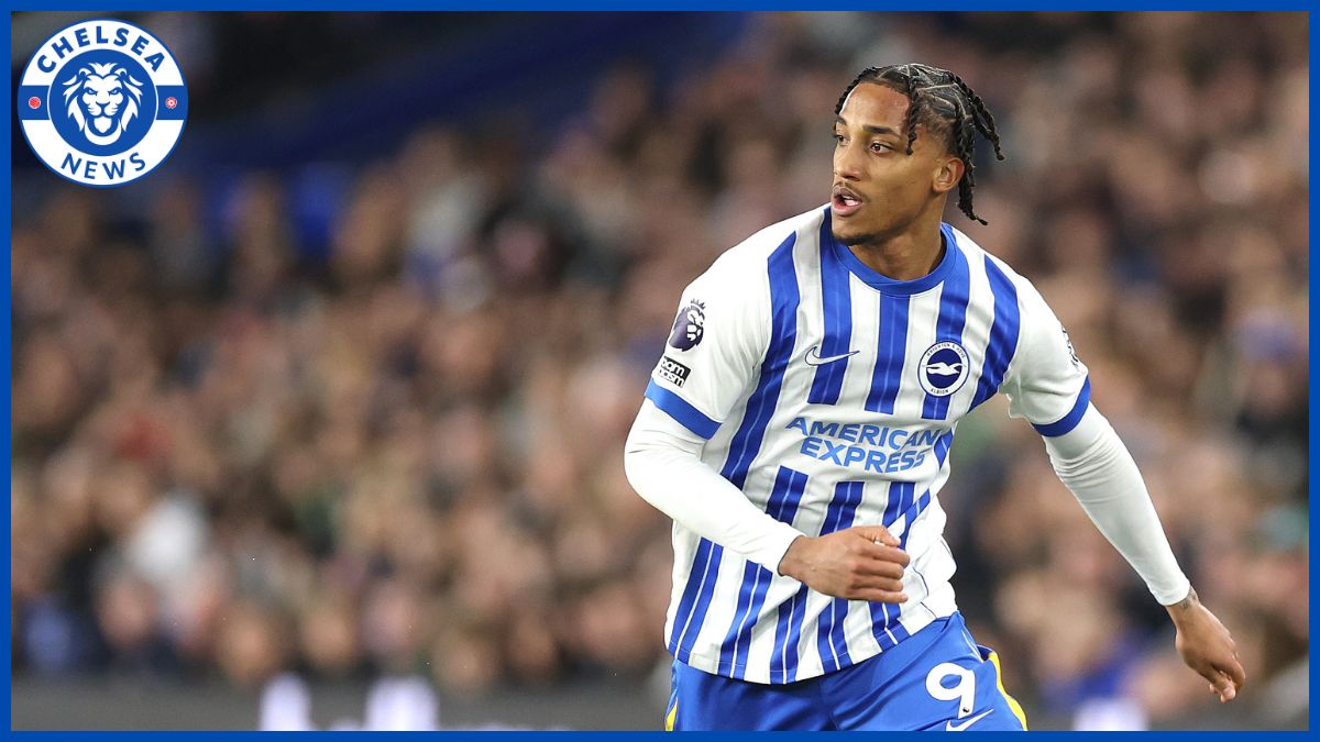 Joao Pedro with a Chelsea logo.