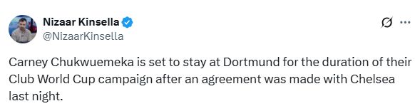 Borussia Dortmund plans agreed for Carney Chukwuemeka.